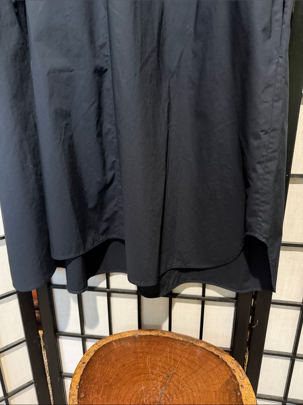 COS Black Cotton Button Up Roomy Dress Flowy Collar Size 14 EUC - Picture 5 of 11